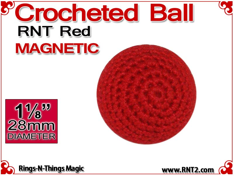 RNT Red Crochet Ball | 1 1/8 Inch (28mm) | Magnetic