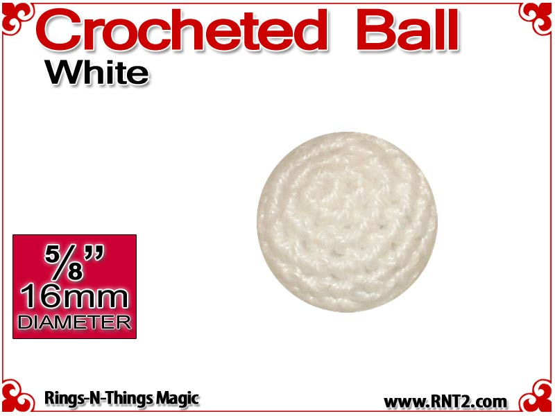 White Crochet Ball | 5/8 Inch (16mm)