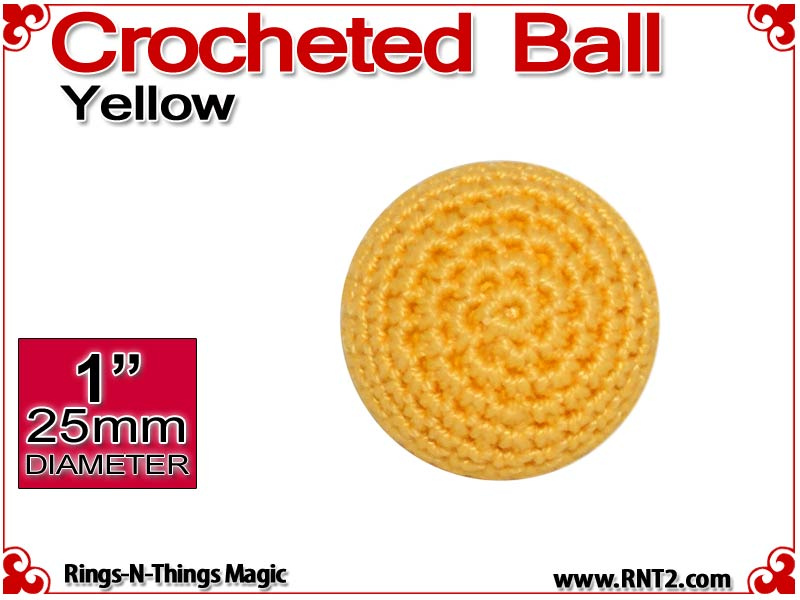 Yellow Crochet Ball | 1 Inch (25mm)