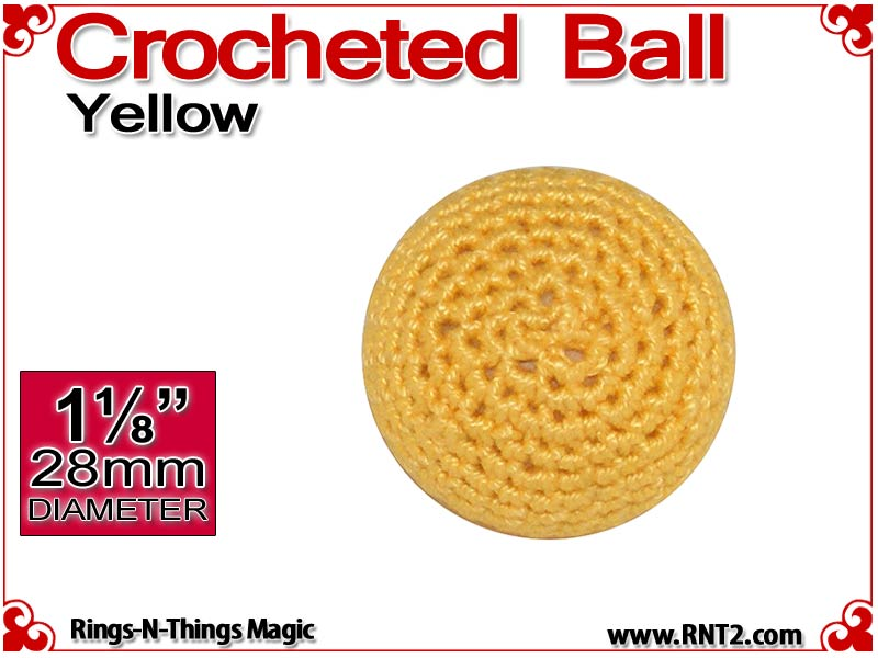 Yellow Crochet Ball | 1 1/8 Inch (28mm)