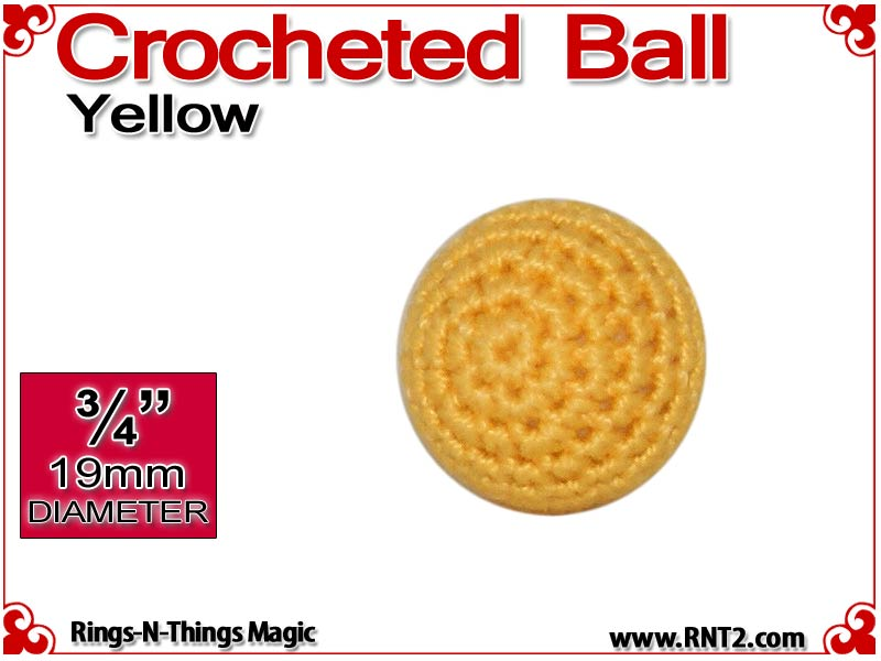 Yellow Crochet Ball | 3/4 Inch (19mm)