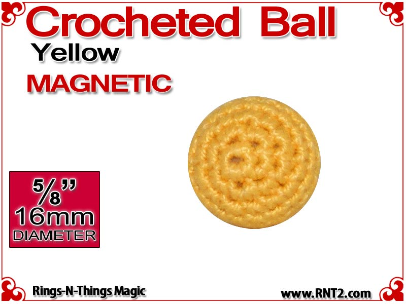 Yellow Crochet Ball | 5/8 Inch (16mm) | Magnetic
