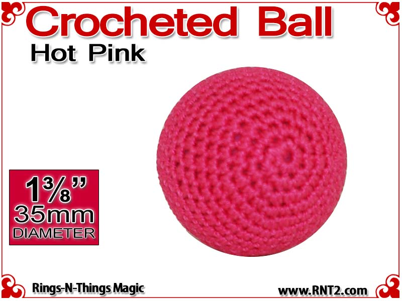 Hot Pink Crochet Ball | 1 3/8 Inch (35mm)