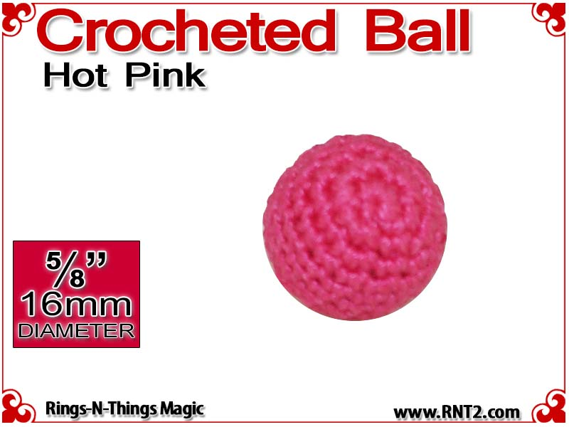 Hot Pink Crochet Ball | 5/8 Inch (16mm)