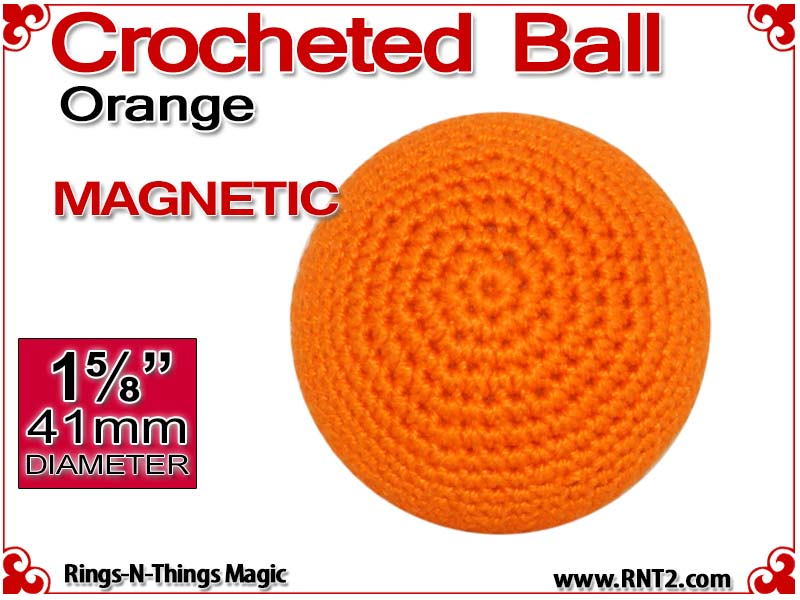 Orange Crochet Ball | 1 5/8 Inch (41mm) | Magnetic