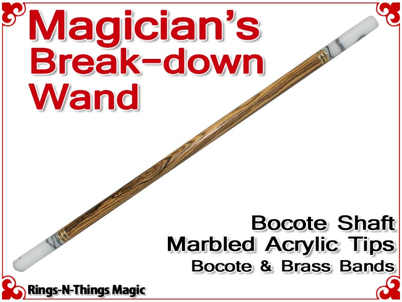 Magicians Break-Down Wand | Bocote & Marbled Acrylic Tips