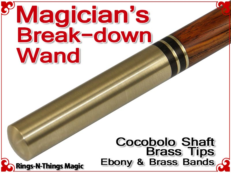 Magicians Break-Down Wand | Cocobolo & Brass Tips