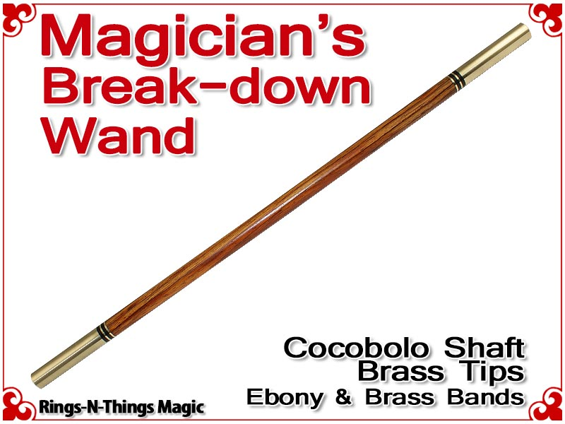 Magicians Break-Down Wand | Cocobolo & Brass Tips