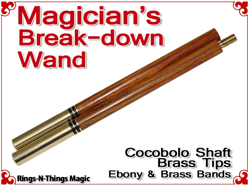 Magicians Break-Down Wand | Cocobolo & Brass Tips