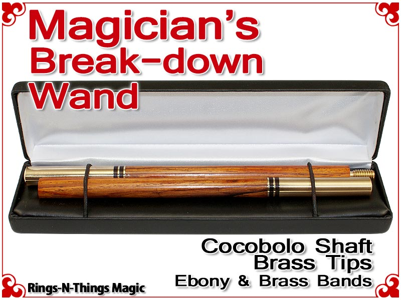 Magicians Break-Down Wand | Cocobolo & Brass Tips