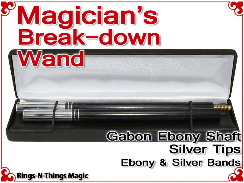 Magicians Break-Down Wand | Ebony & Silver