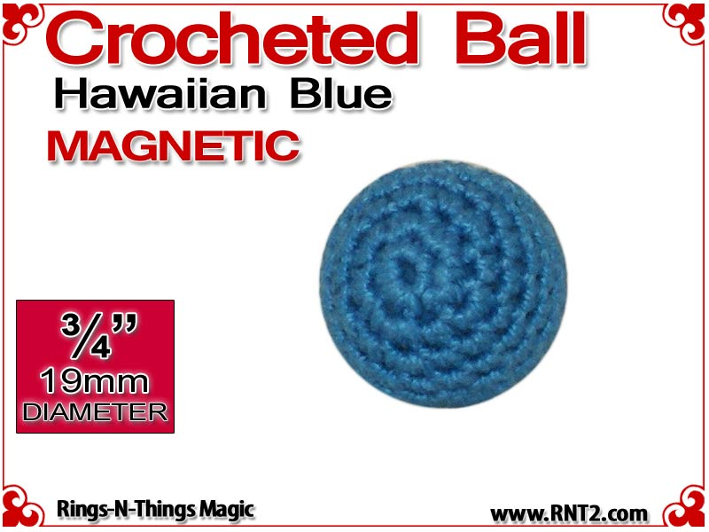 Hawaiian Blue Crochet Ball | 3/4 Inch (19mm) | Magnetic