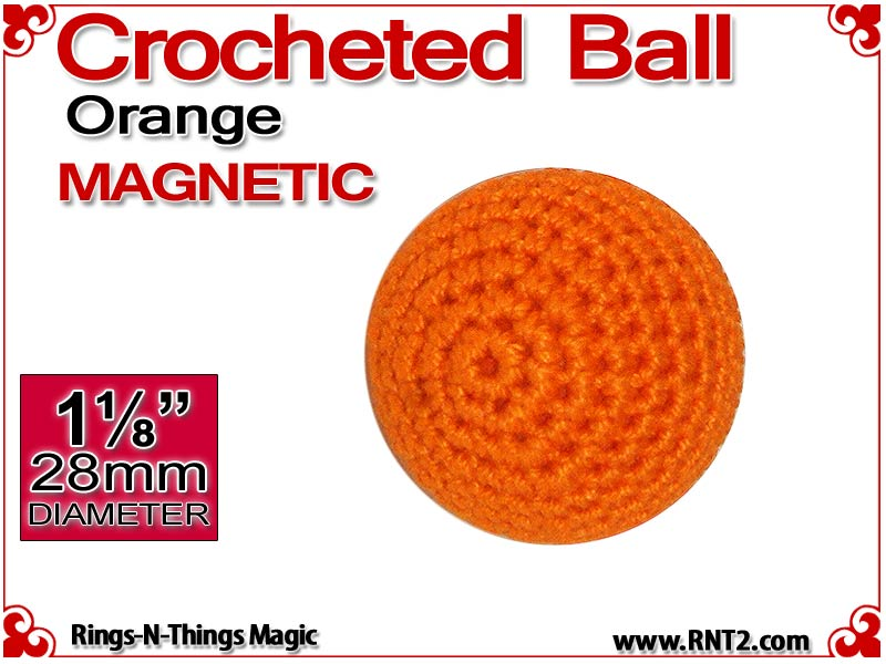 Orange Crochet Ball | 1 1/8 Inch (28mm) | Magnetic