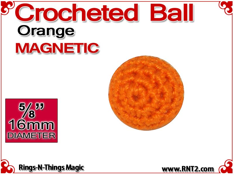 Orange Crochet Ball | 5/8 Inch (16mm) | Magnetic