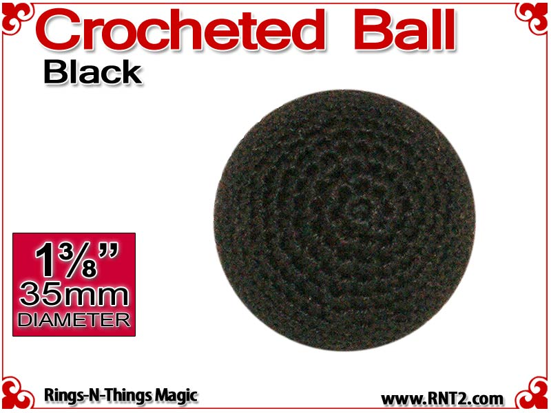 Black Crochet Ball | 1 3/8 Inch (35mm)