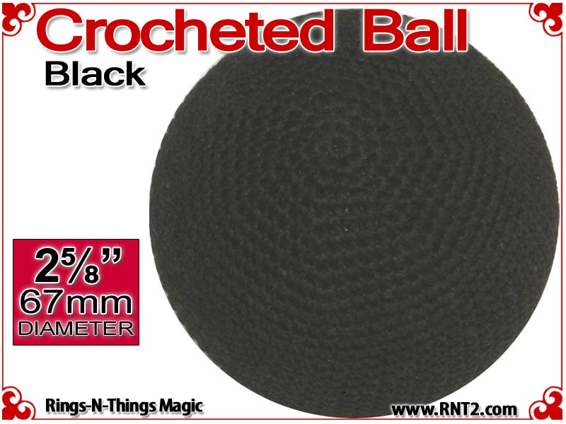 Black Crochet Ball | 2 5/8 Inch (67mm)