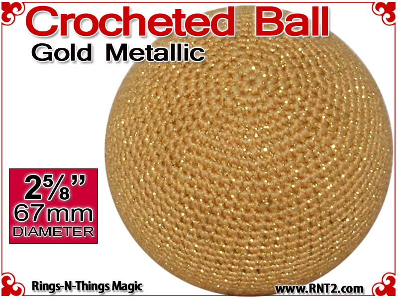 Gold Metallic Crochet Ball | 2 5/8 Inch (67mm)