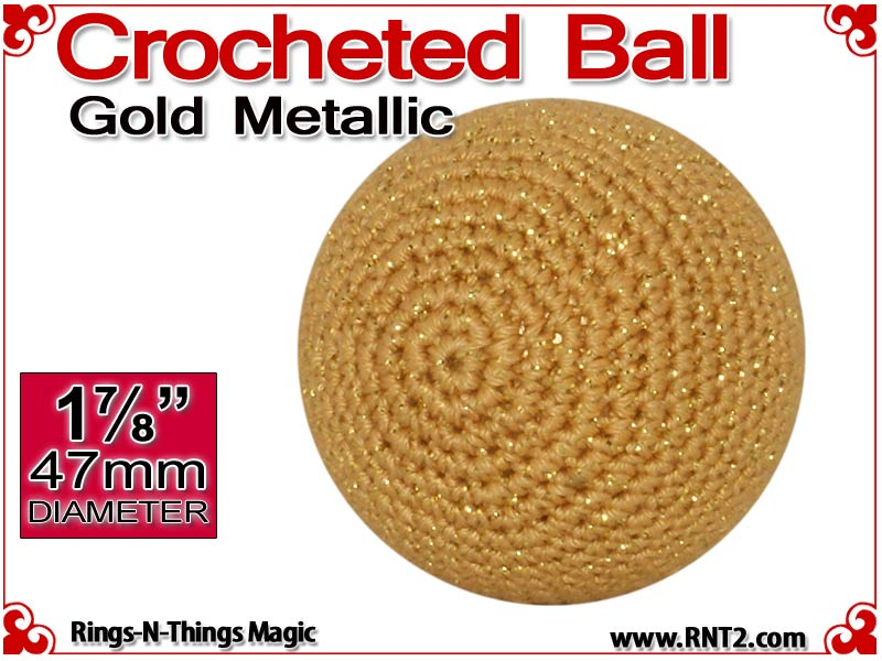 Gold Metallic Crochet Ball | 1 7/8 Inch (47mm)