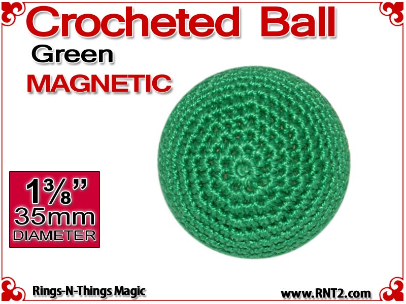 Green Crochet Ball | 1 3/8 Inch (35mm) | Magnetic