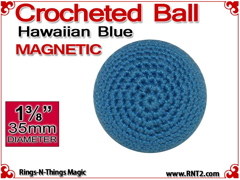Hawaiian Blue Crochet Ball | 1 3/8 Inch (35mm) | Magnetic