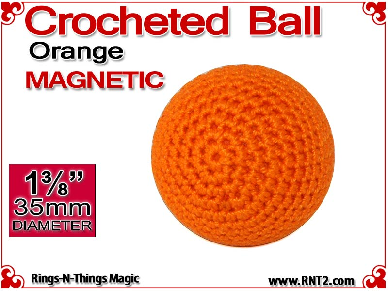 Orange Crochet Ball | 1 3/8 Inch (35mm) | Magnetic