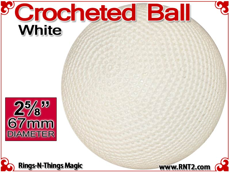 White Crochet Ball | 2 5/8 Inch (67mm)