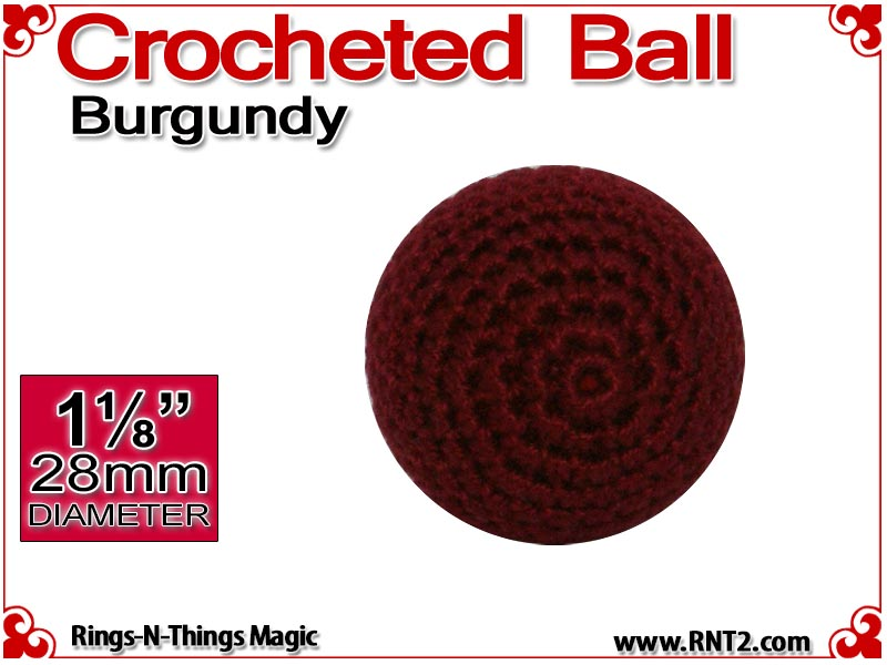 Burgundy Crochet Ball | 1 1/8 Inch (28mm)