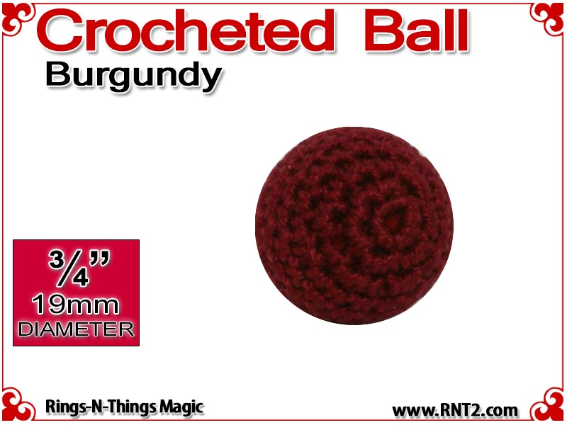 Burgundy Crochet Ball | 3/4 Inch (19mm)