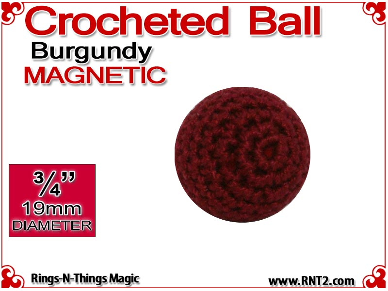 Burgundy Crochet Ball | 3/4 Inch (19mm) | Magnetic